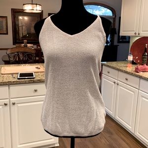 NWT Cynthia Rowley silver shimmery tank top.